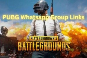 PUBG logo with WhatsApp Group Links text overlaid